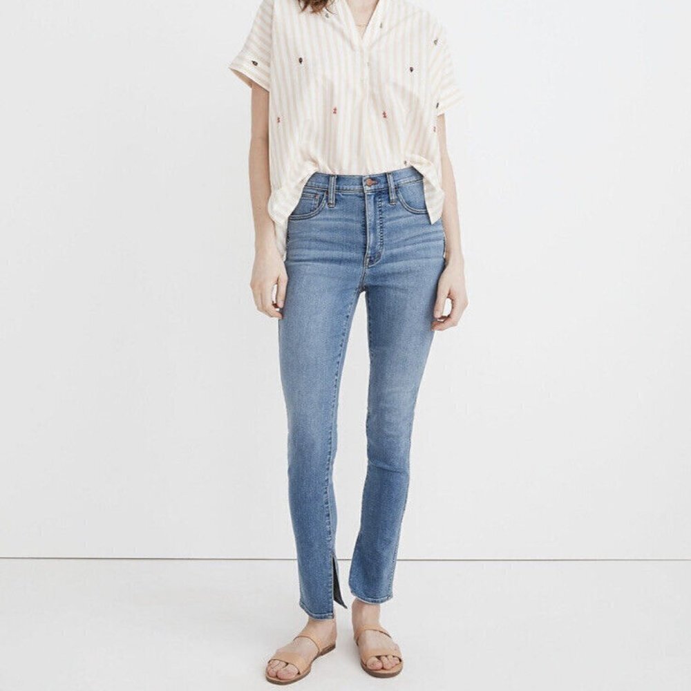 Madewell 10" High-Rise Roadtripper Jeans with Ankle-Slit Size 27, Minford Wash